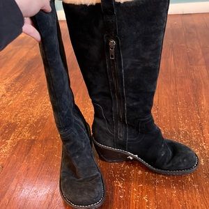 UGG Hartley Black Wedge Boots